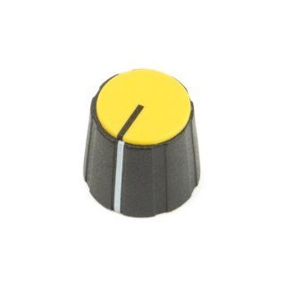 Black British 15mm Collet Knob with line, yellow cap